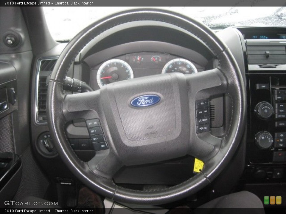 Charcoal Black Interior Steering Wheel for the 2010 Ford Escape Limited #58886623
