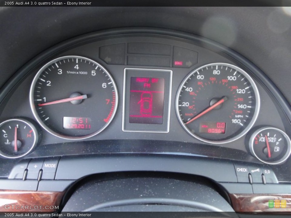 Ebony Interior Gauges for the 2005 Audi A4 3.0 quattro Sedan #58888362