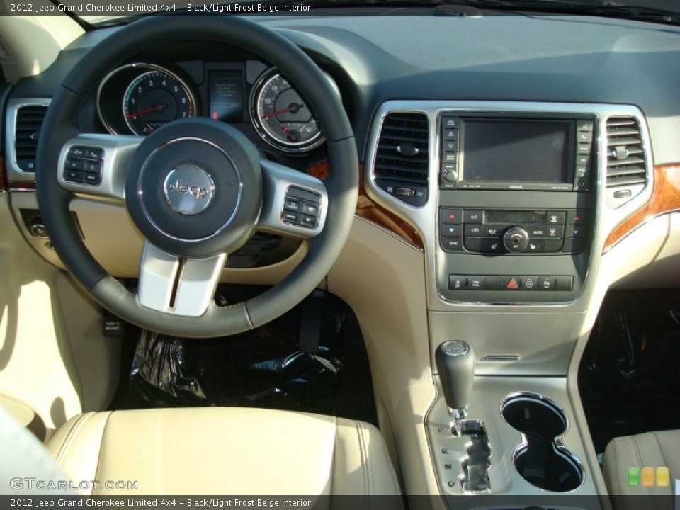 Black/Light Frost Beige Interior Dashboard for the 2012 Jeep Grand Cherokee Limited 4x4 #58889674