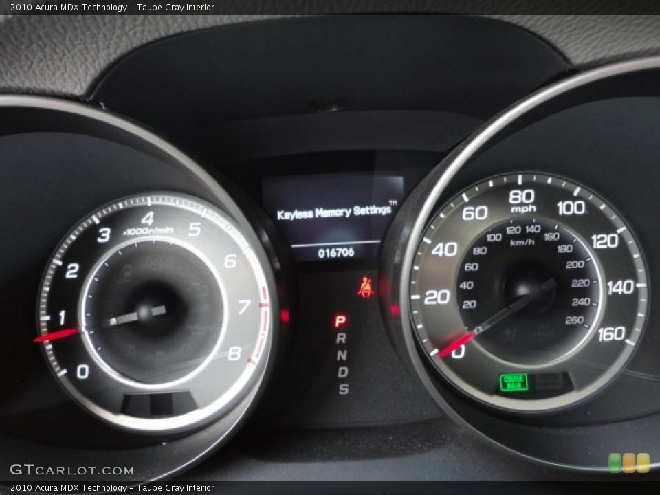 Taupe Gray Interior Gauges for the 2010 Acura MDX Technology #58893966