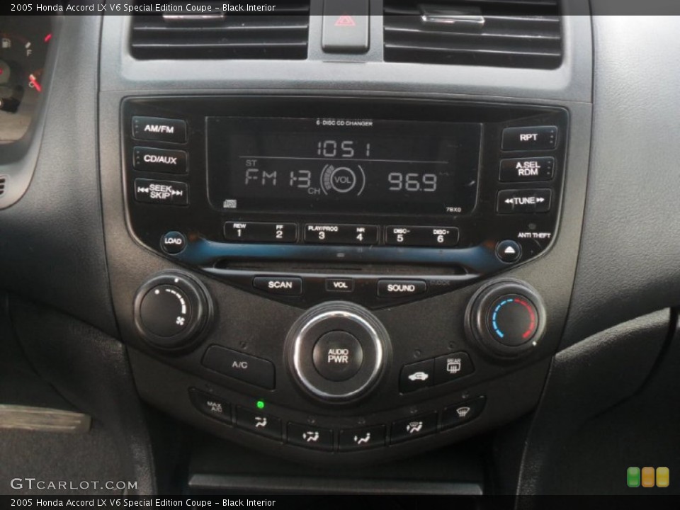 Black Interior Controls for the 2005 Honda Accord LX V6 Special Edition Coupe #58894080