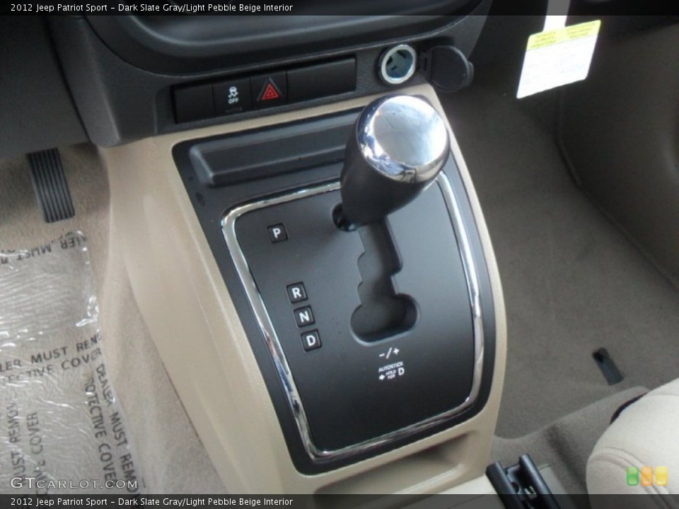 Dark Slate Gray/Light Pebble Beige Interior Transmission for the 2012 Jeep Patriot Sport #58894269