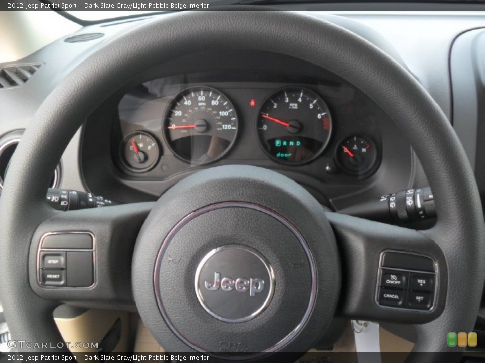 Dark Slate Gray/Light Pebble Beige Interior Steering Wheel for the 2012 Jeep Patriot Sport #58894287