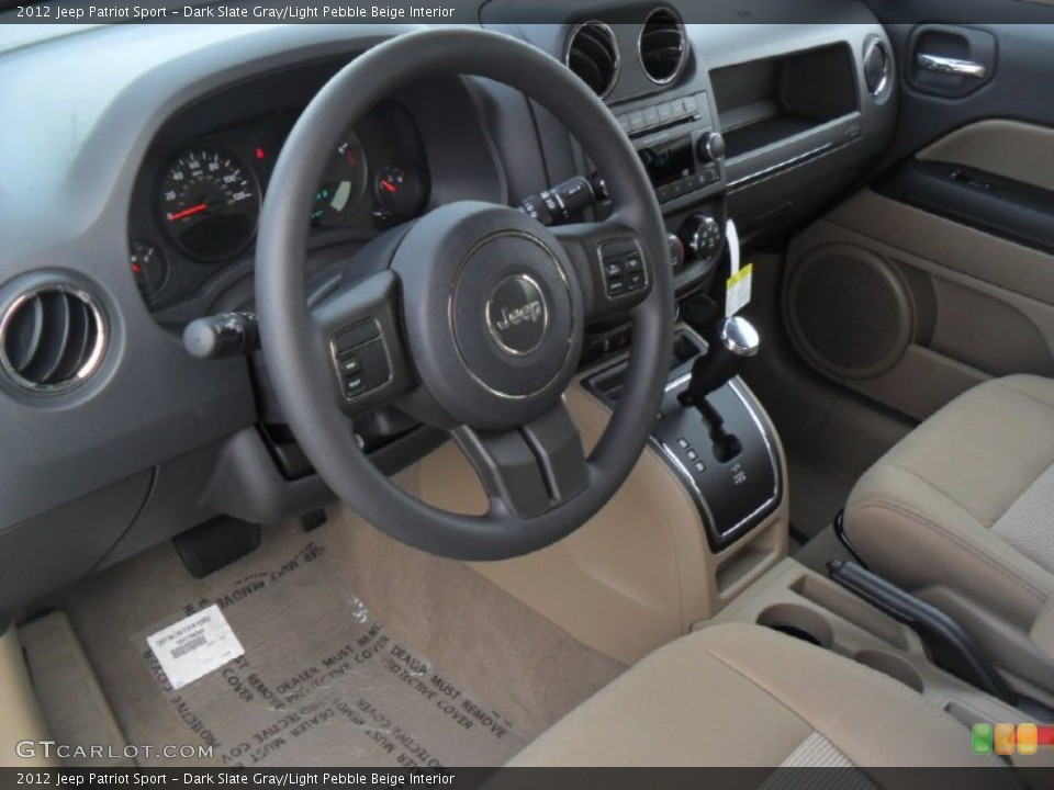 Dark Slate Gray/Light Pebble Beige Interior Prime Interior for the 2012 Jeep Patriot Sport #58894401