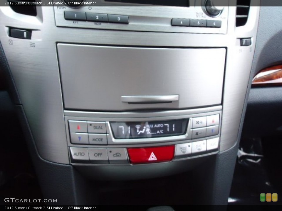 Off Black Interior Controls for the 2012 Subaru Outback 2.5i Limited #58895643