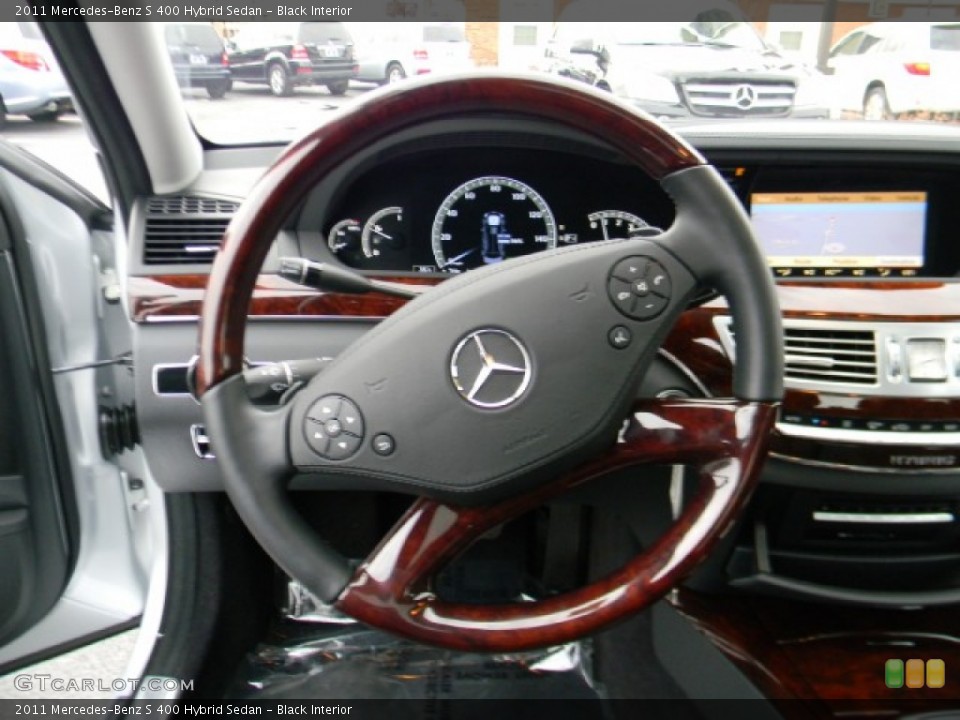 Black Interior Steering Wheel for the 2011 Mercedes-Benz S 400 Hybrid Sedan #58896405