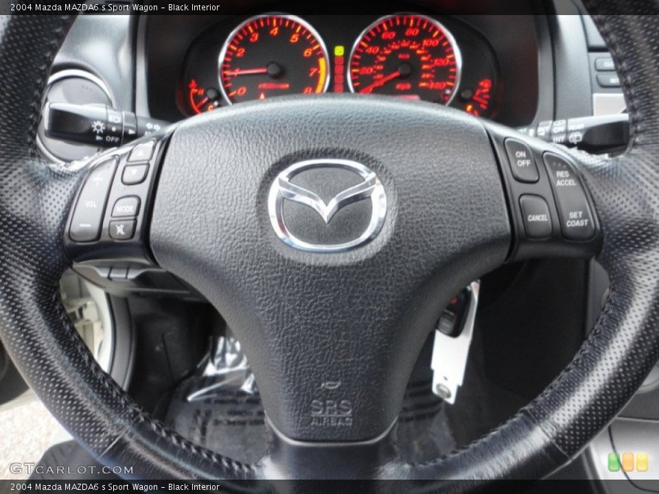 Black Interior Steering Wheel for the 2004 Mazda MAZDA6 s Sport Wagon #58901592