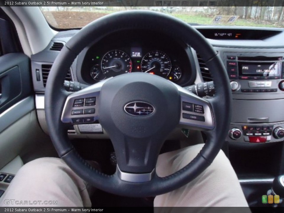 Warm Ivory Interior Steering Wheel for the 2012 Subaru Outback 2.5i Premium #58903530
