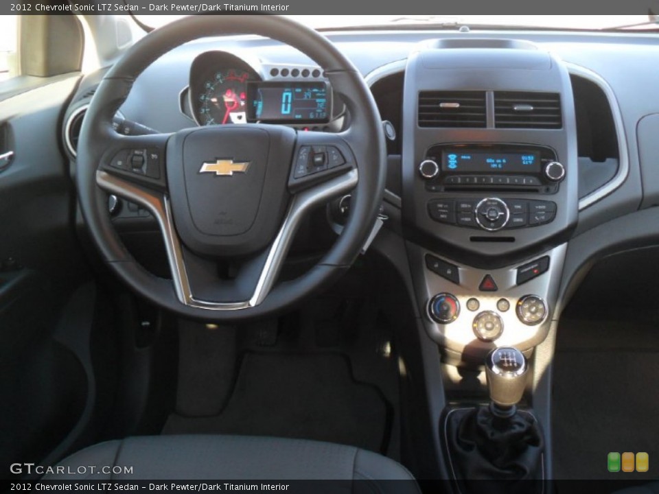 Dark Pewter/Dark Titanium Interior Dashboard for the 2012 Chevrolet Sonic LTZ Sedan #58910611