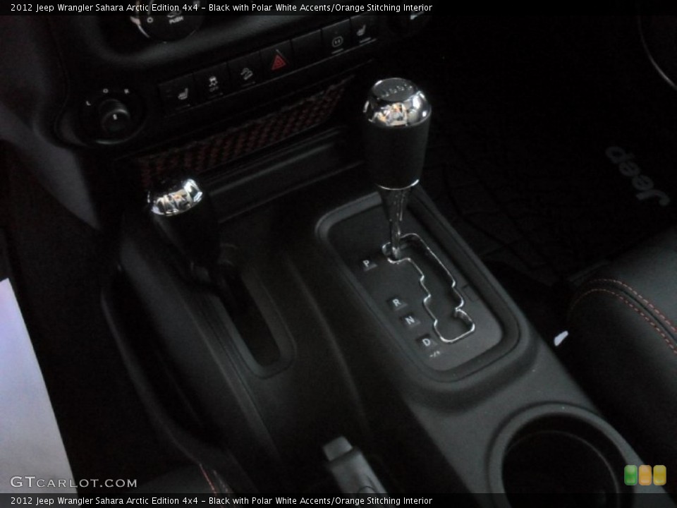 Black with Polar White Accents/Orange Stitching Interior Transmission for the 2012 Jeep Wrangler Sahara Arctic Edition 4x4 #58912255