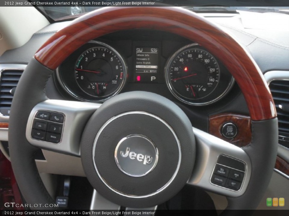 Dark Frost Beige/Light Frost Beige Interior Steering Wheel for the 2012 Jeep Grand Cherokee Overland 4x4 #58912502