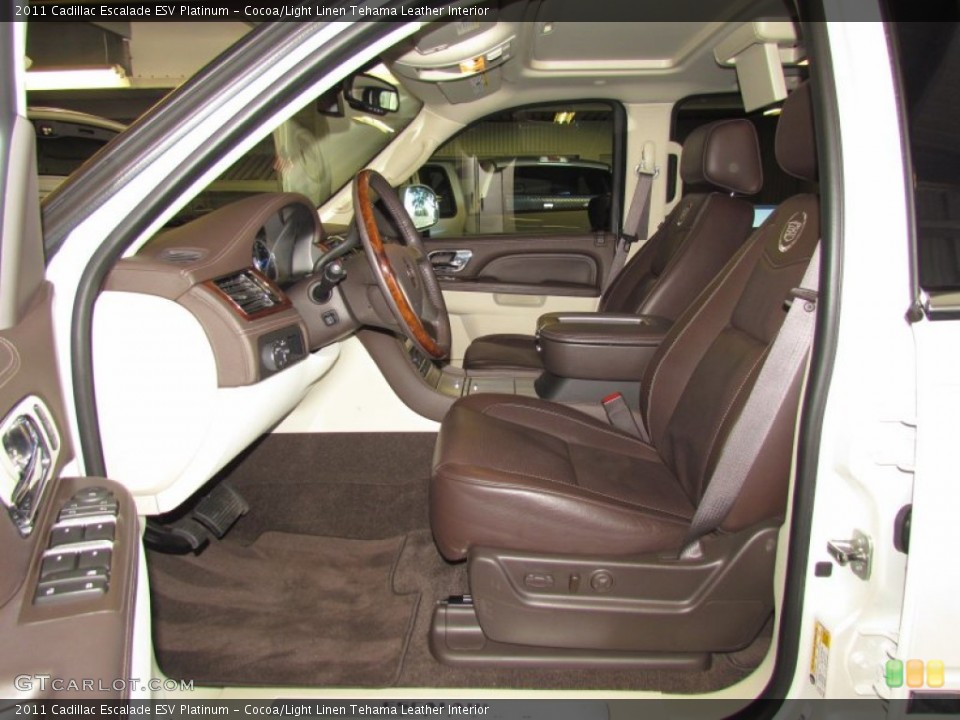 Cocoa/Light Linen Tehama Leather Interior Photo for the 2011 Cadillac Escalade ESV Platinum #58934445