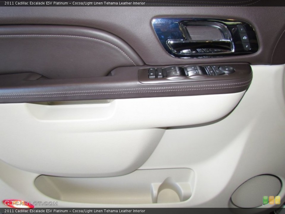 Cocoa/Light Linen Tehama Leather Interior Door Panel for the 2011 Cadillac Escalade ESV Platinum #58934481