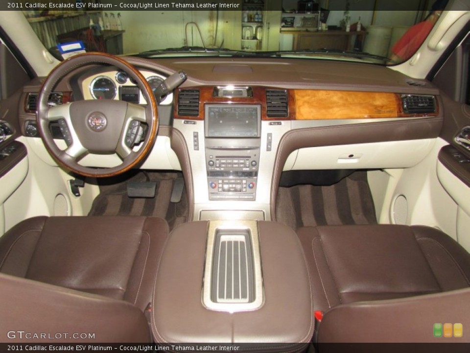Cocoa/Light Linen Tehama Leather Interior Dashboard for the 2011 Cadillac Escalade ESV Platinum #58934490