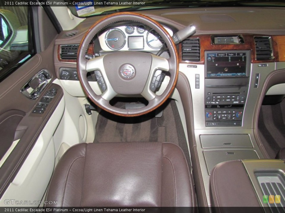 Cocoa/Light Linen Tehama Leather Interior Dashboard for the 2011 Cadillac Escalade ESV Platinum #58934501