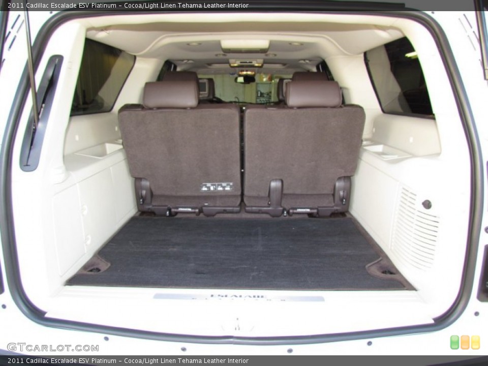 Cocoa/Light Linen Tehama Leather Interior Trunk for the 2011 Cadillac Escalade ESV Platinum #58934595