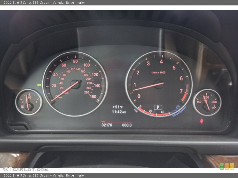 Venetian Beige Interior Gauges for the 2011 BMW 5 Series 535i Sedan #58938615