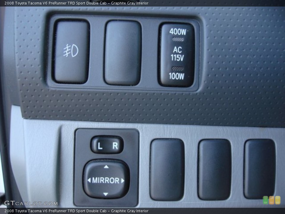 Graphite Gray Interior Controls for the 2008 Toyota Tacoma V6 PreRunner TRD Sport Double Cab #58939419