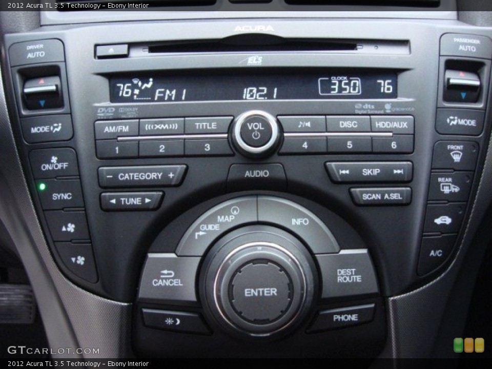 Ebony Interior Controls for the 2012 Acura TL 3.5 Technology #58940514