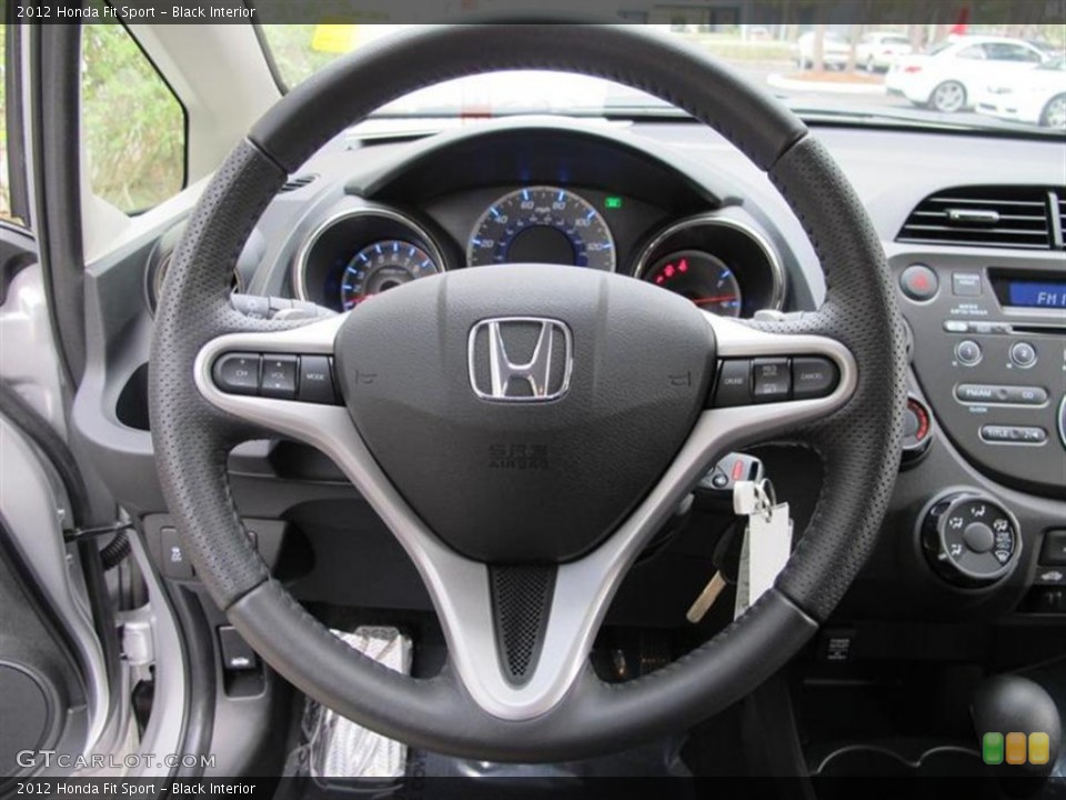 Black Interior Steering Wheel for the 2012 Honda Fit Sport #58941048
