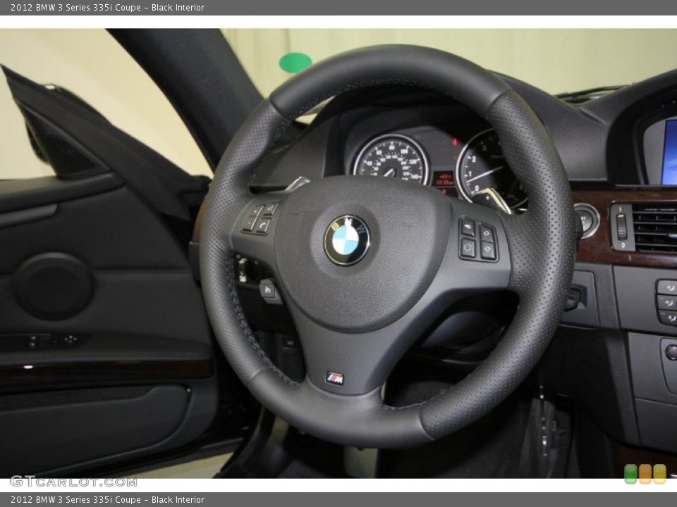 Black Interior Steering Wheel for the 2012 BMW 3 Series 335i Coupe #58942113