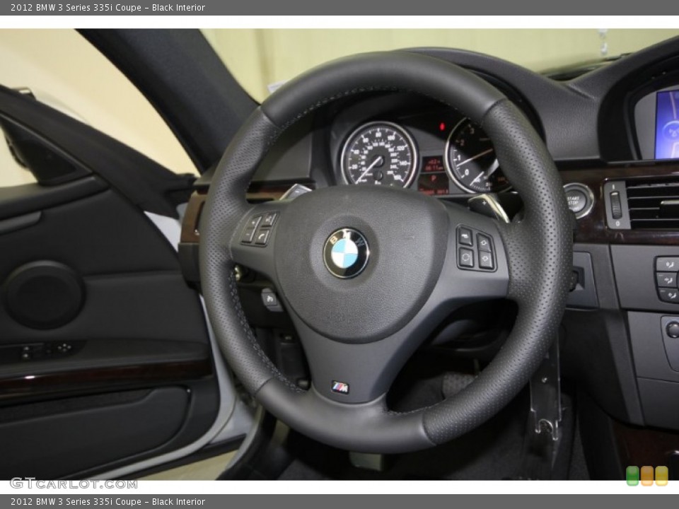 Black Interior Steering Wheel for the 2012 BMW 3 Series 335i Coupe #58942329