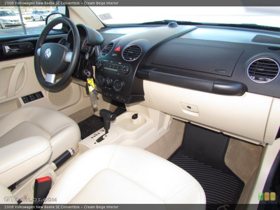 Cream Beige Interior Dashboard for the 2008 Volkswagen New Beetle SE Convertible #58948080