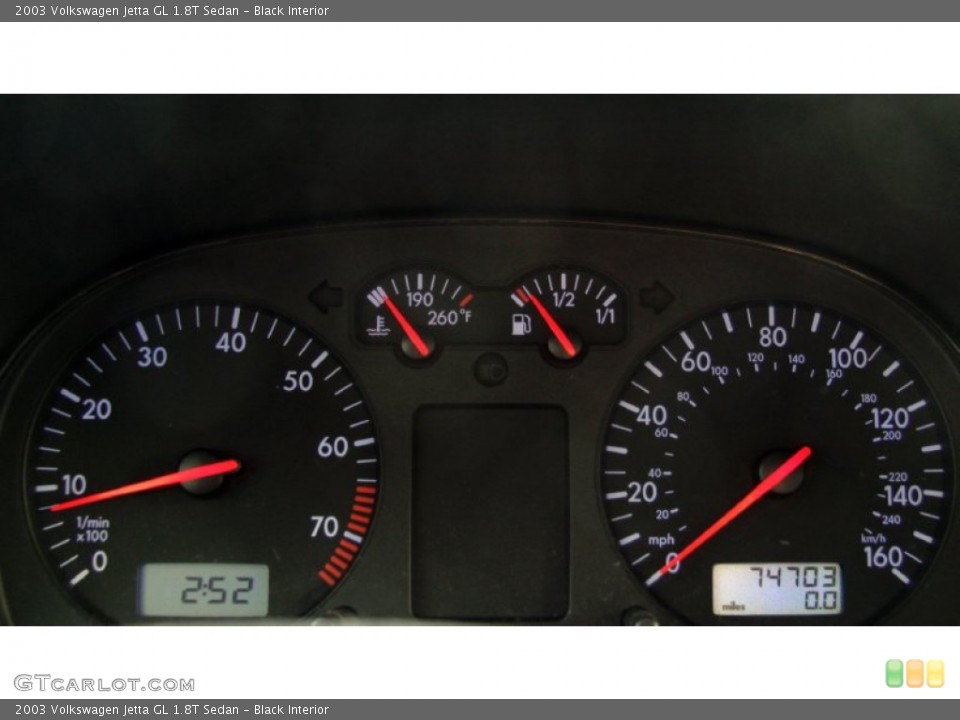 Black Interior Gauges for the 2003 Volkswagen Jetta GL 1.8T Sedan #58955580