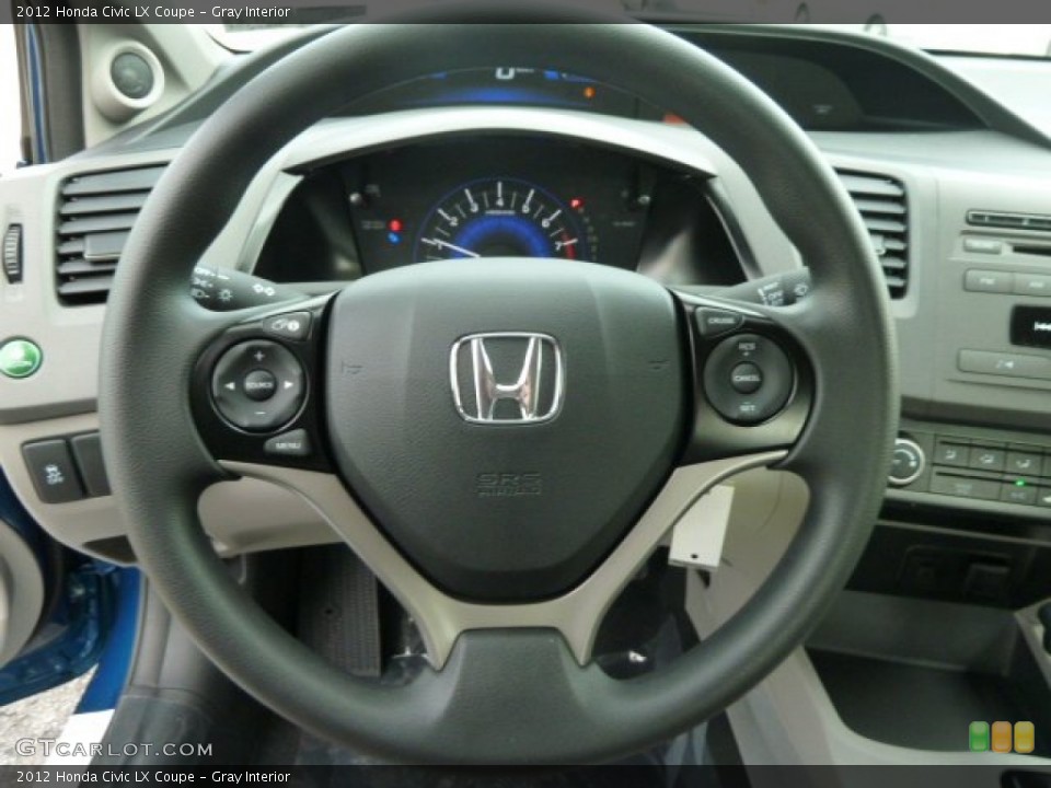 Gray Interior Steering Wheel for the 2012 Honda Civic LX Coupe #58956117