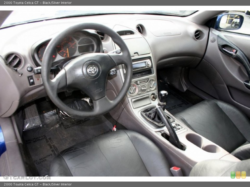 Black/Silver Interior Prime Interior for the 2000 Toyota Celica GT #58968420