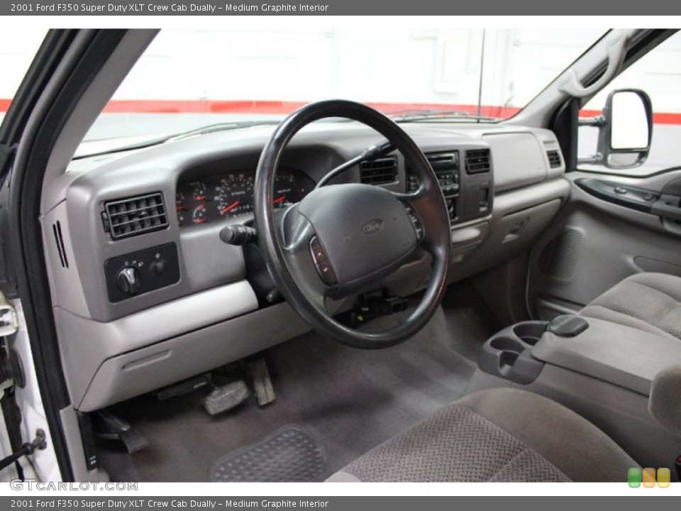 Medium Graphite Interior Dashboard for the 2001 Ford F350 Super Duty XLT Crew Cab Dually #58971522