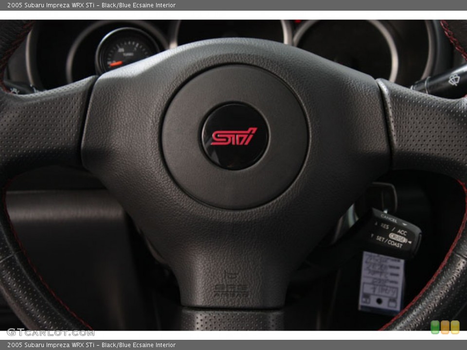 Black/Blue Ecsaine Interior Steering Wheel for the 2005 Subaru Impreza WRX STi #58982180