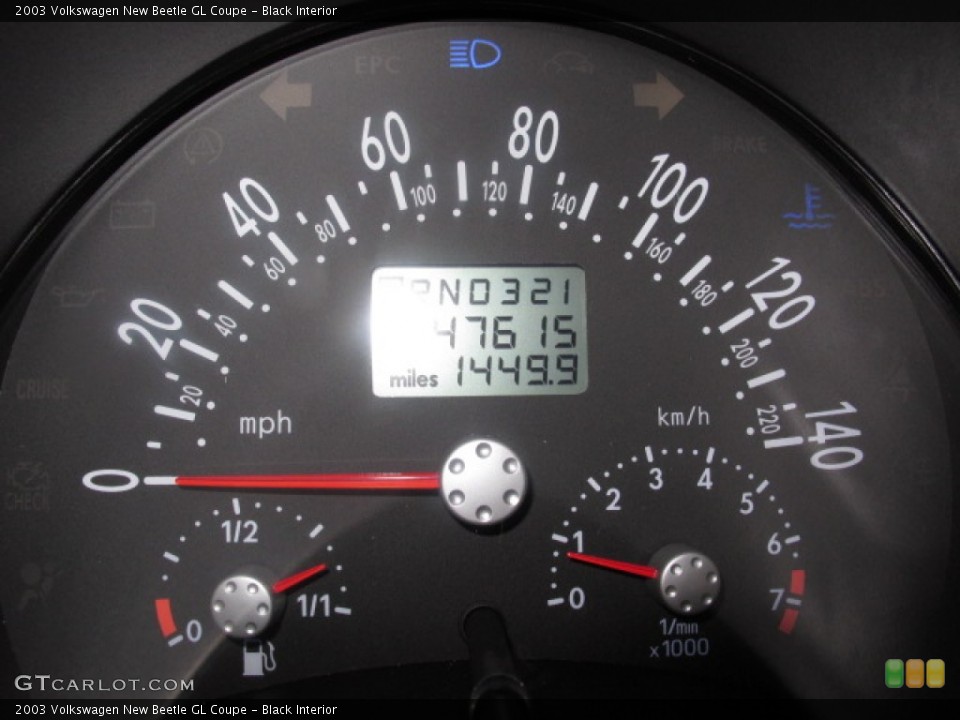 Black Interior Gauges for the 2003 Volkswagen New Beetle GL Coupe #58985563