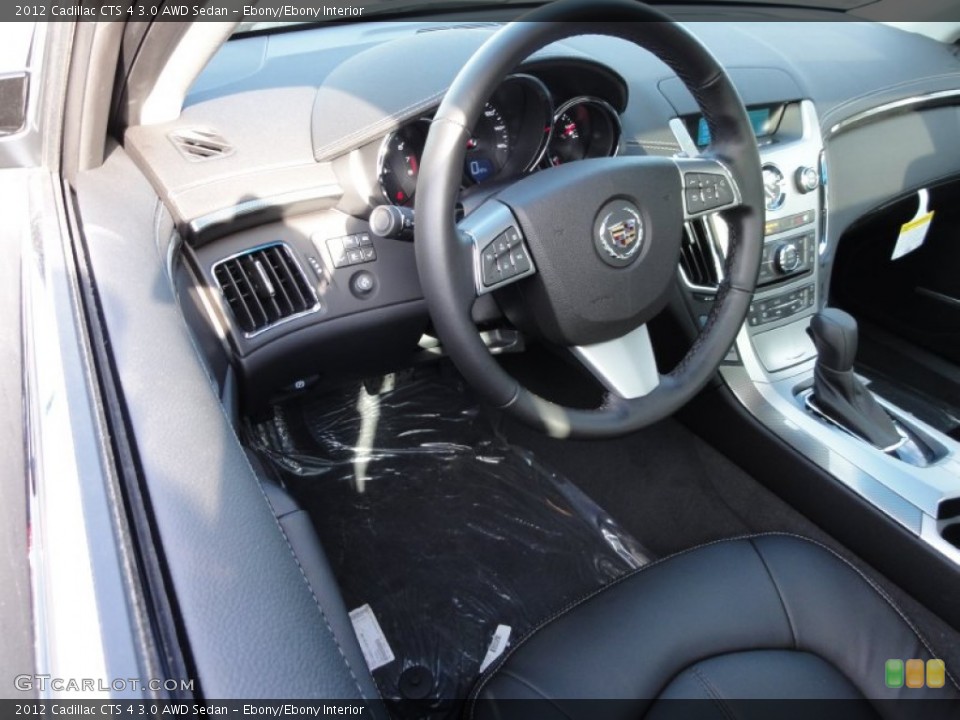 Ebony/Ebony Interior Photo for the 2012 Cadillac CTS 4 3.0 AWD Sedan #58988929