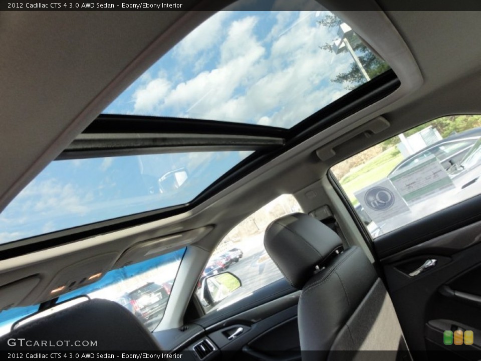 Ebony/Ebony Interior Sunroof for the 2012 Cadillac CTS 4 3.0 AWD Sedan #58988956