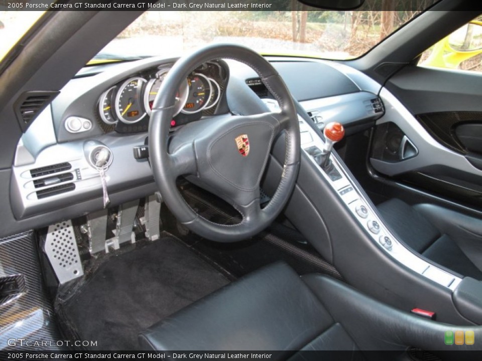 Dark Grey Natural Leather 2005 Porsche Carrera GT Interiors