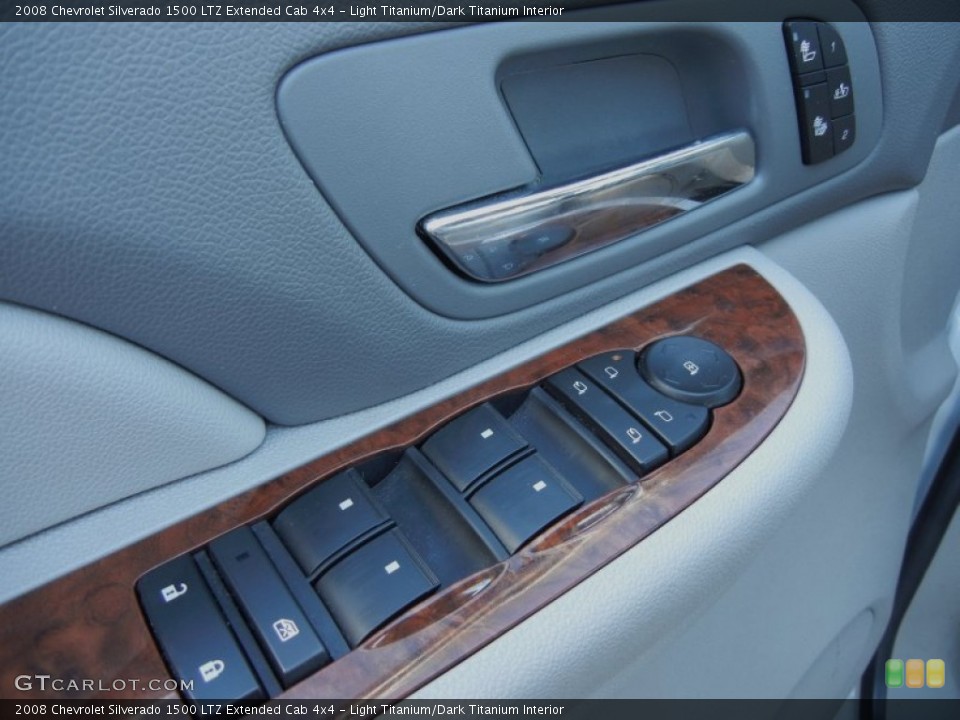 Light Titanium/Dark Titanium Interior Controls for the 2008 Chevrolet Silverado 1500 LTZ Extended Cab 4x4 #59000371
