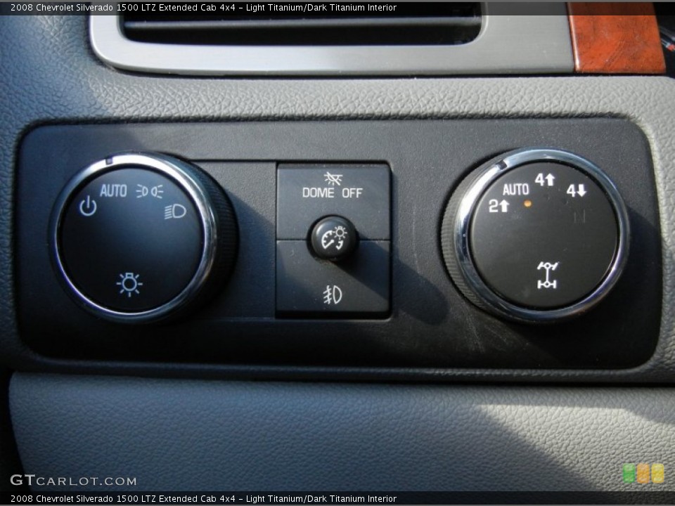 Light Titanium/Dark Titanium Interior Controls for the 2008 Chevrolet Silverado 1500 LTZ Extended Cab 4x4 #59000410