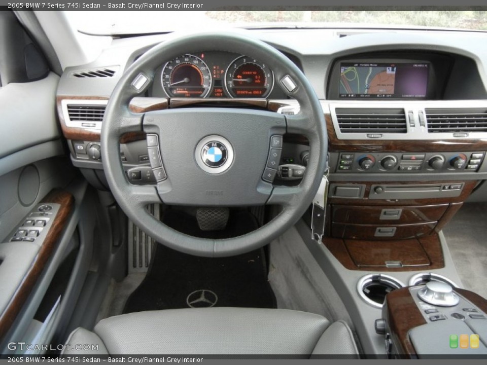 Basalt Grey/Flannel Grey Interior Steering Wheel for the 2005 BMW 7 Series 745i Sedan #59000497