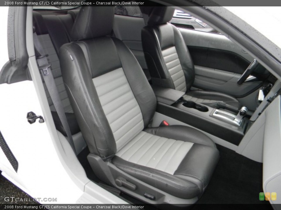 Charcoal Black/Dove Interior Front Seat for the 2008 Ford Mustang GT/CS California Special Coupe #59003643