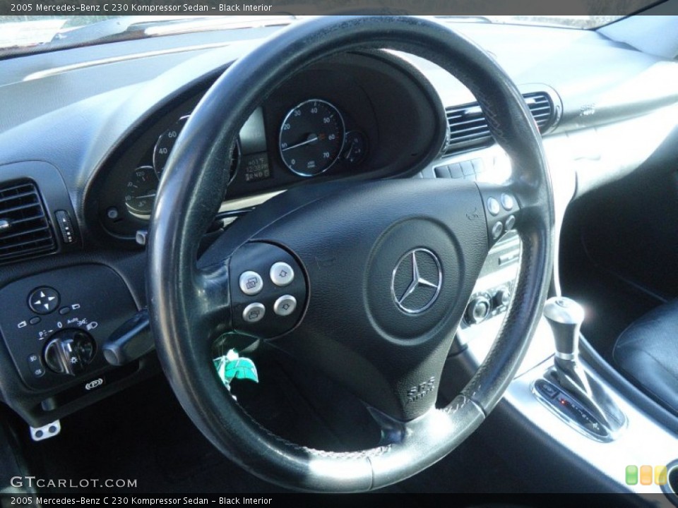 Black Interior Steering Wheel for the 2005 Mercedes-Benz C 230 Kompressor Sedan #59006660