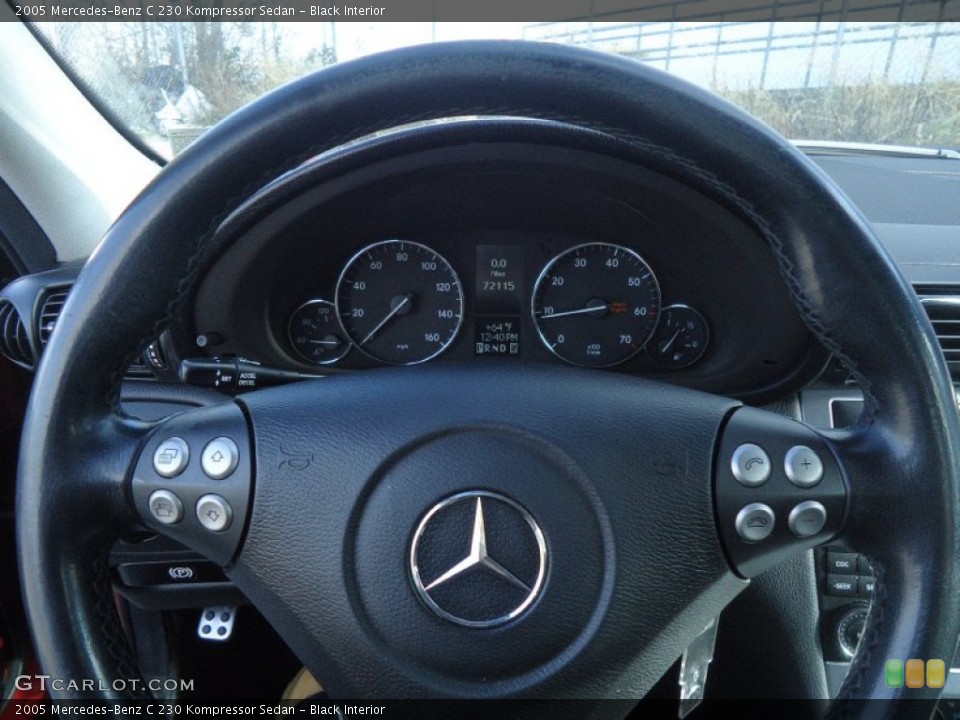 Black Interior Steering Wheel for the 2005 Mercedes-Benz C 230 Kompressor Sedan #59006918