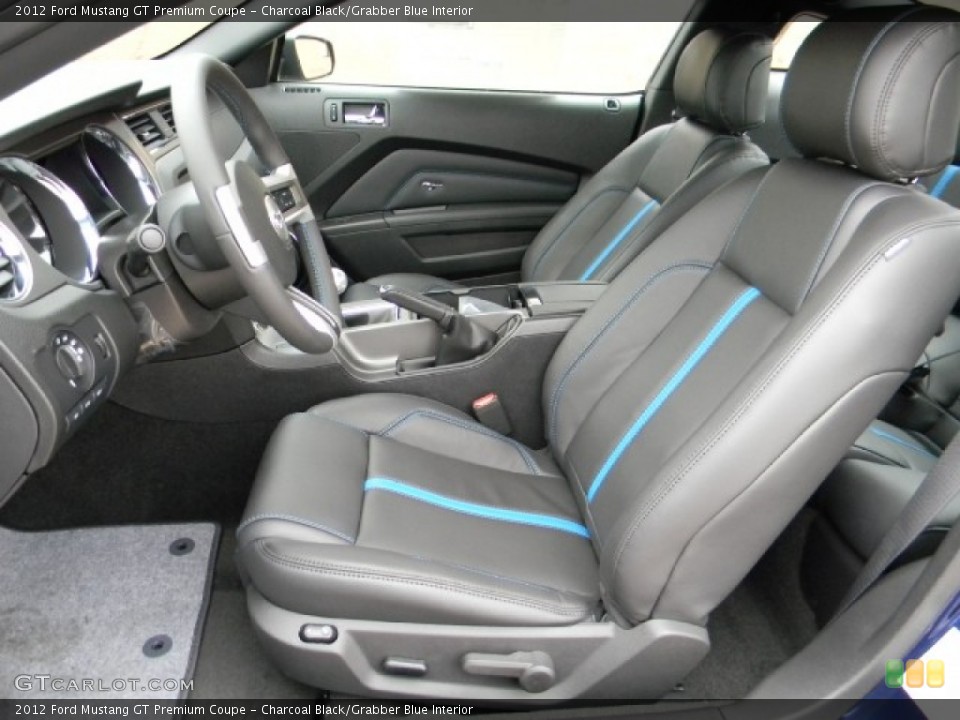 Charcoal Black/Grabber Blue Interior Photo for the 2012 Ford Mustang GT Premium Coupe #59008269