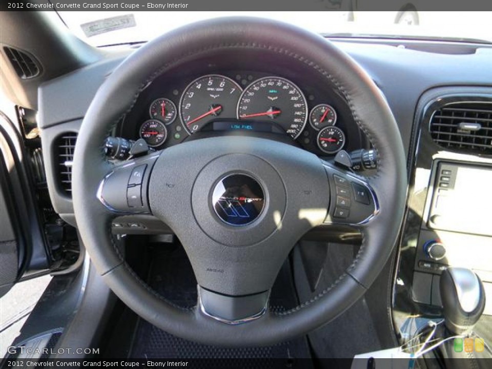 Ebony Interior Steering Wheel for the 2012 Chevrolet Corvette Grand Sport Coupe #59016752