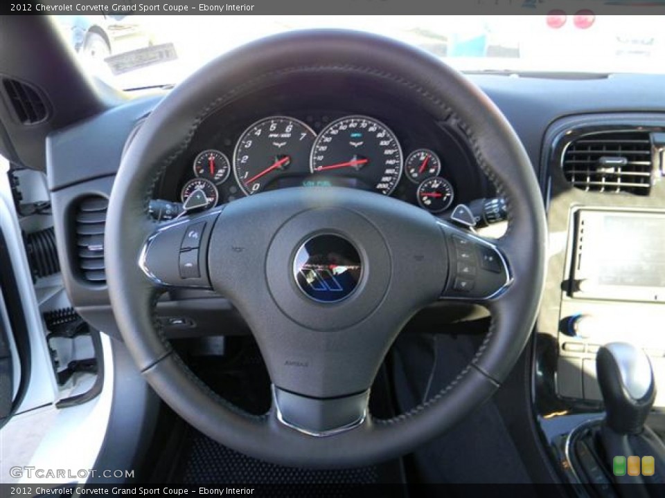 Ebony Interior Steering Wheel for the 2012 Chevrolet Corvette Grand Sport Coupe #59016827