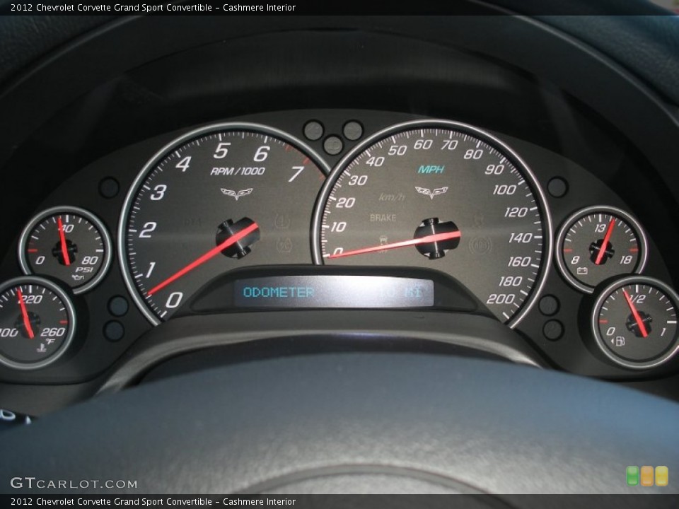 Cashmere Interior Gauges for the 2012 Chevrolet Corvette Grand Sport Convertible #59023310