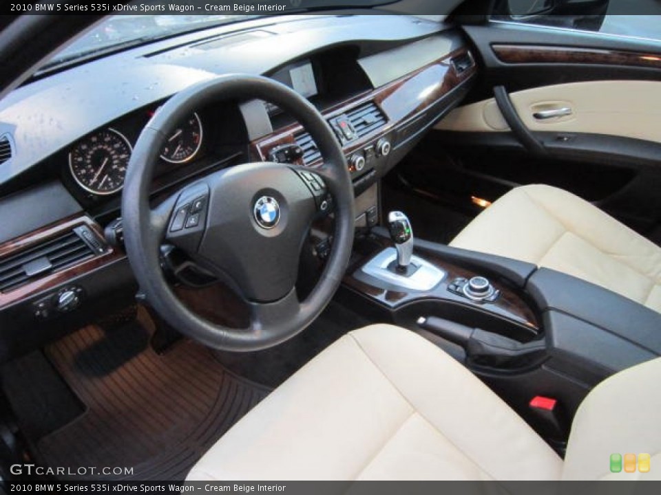 Cream Beige Interior Prime Interior for the 2010 BMW 5 Series 535i xDrive Sports Wagon #59024658