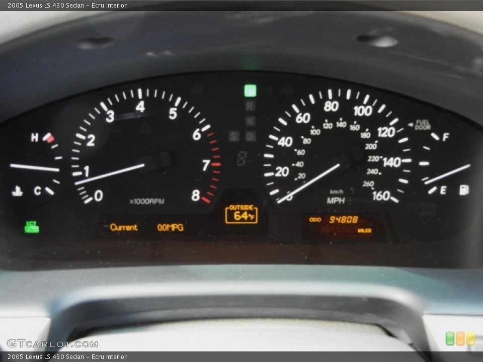 Ecru Interior Gauges for the 2005 Lexus LS 430 Sedan #59025457