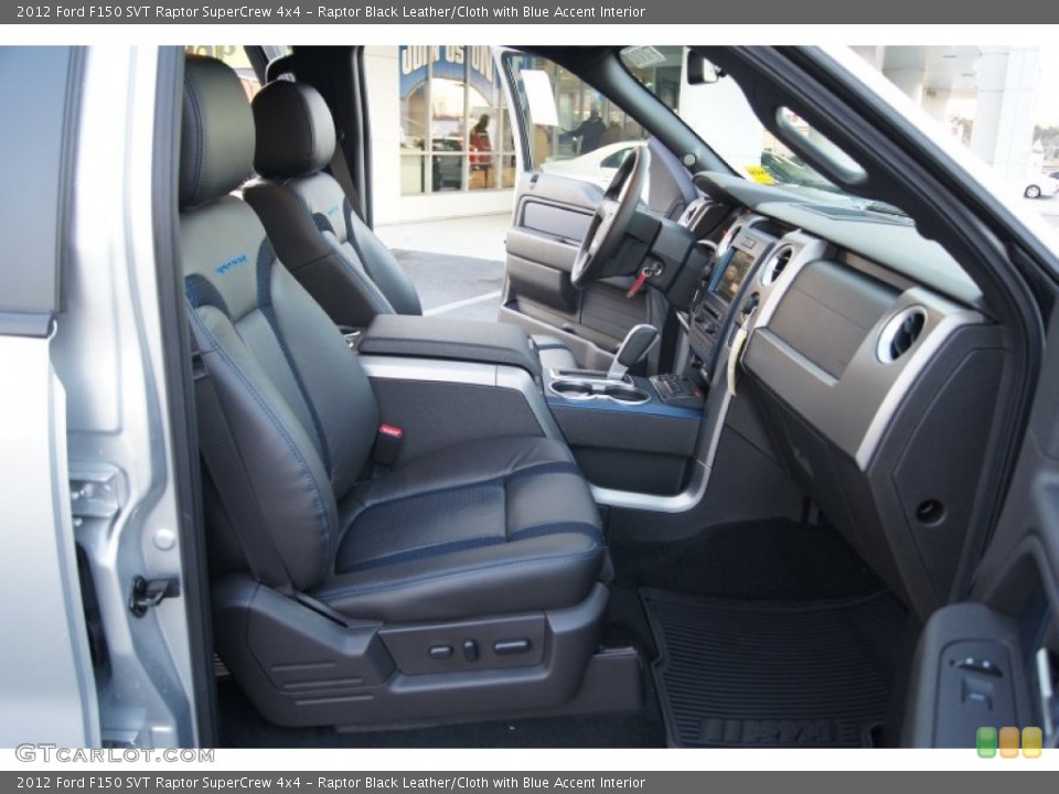 Raptor Black Leather/Cloth with Blue Accent Interior Photo for the 2012 Ford F150 SVT Raptor SuperCrew 4x4 #59033035