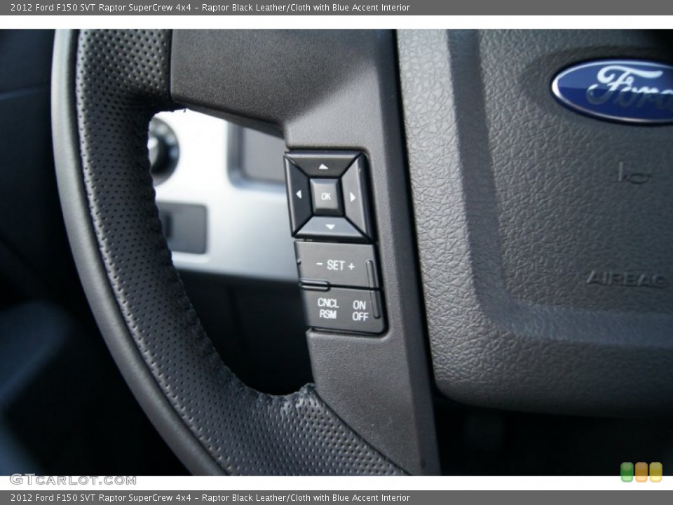 Raptor Black Leather/Cloth with Blue Accent Interior Controls for the 2012 Ford F150 SVT Raptor SuperCrew 4x4 #59033227